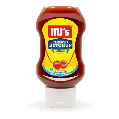 MJ's Tomato Ketchup Original567g Upside Down